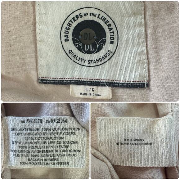 ANTHROPOLOGIE DAUGHTERS OF THE LIBERATION Pintuck Faux Fur Hooded Parka Size L - Picture 12 of 12